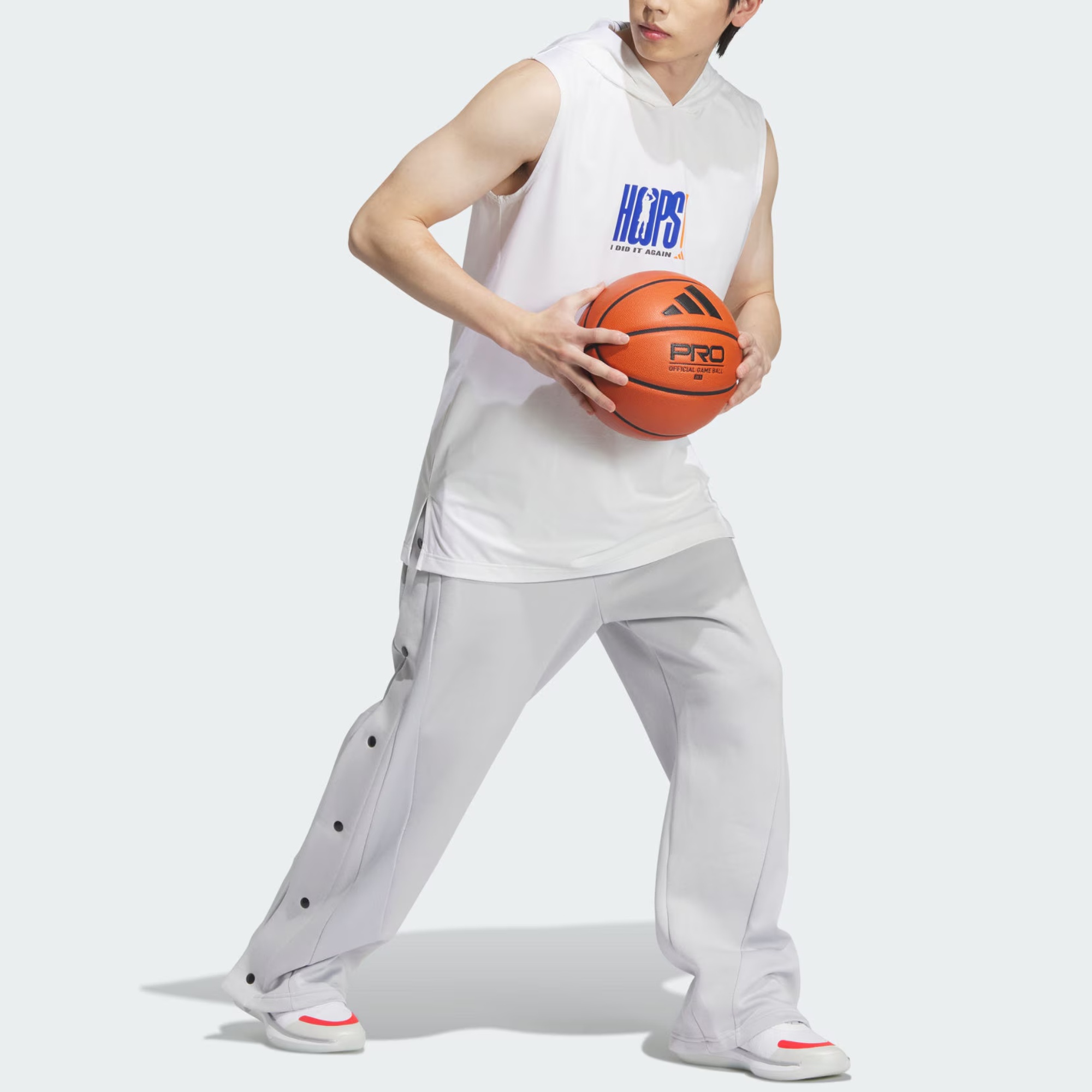 Adidas BASKETBALLHooded Basketball Jersey Unisex White