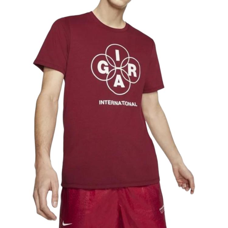 Nike Running T Shirts Men’s Red Crew Neck Moderate