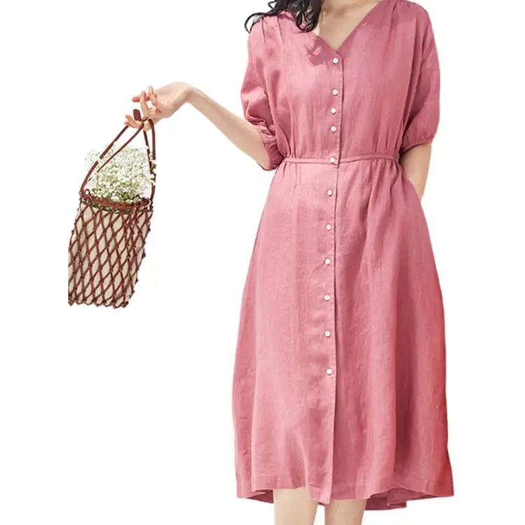 ZIMO Short Sleeved Dresses Women's Fuchsia