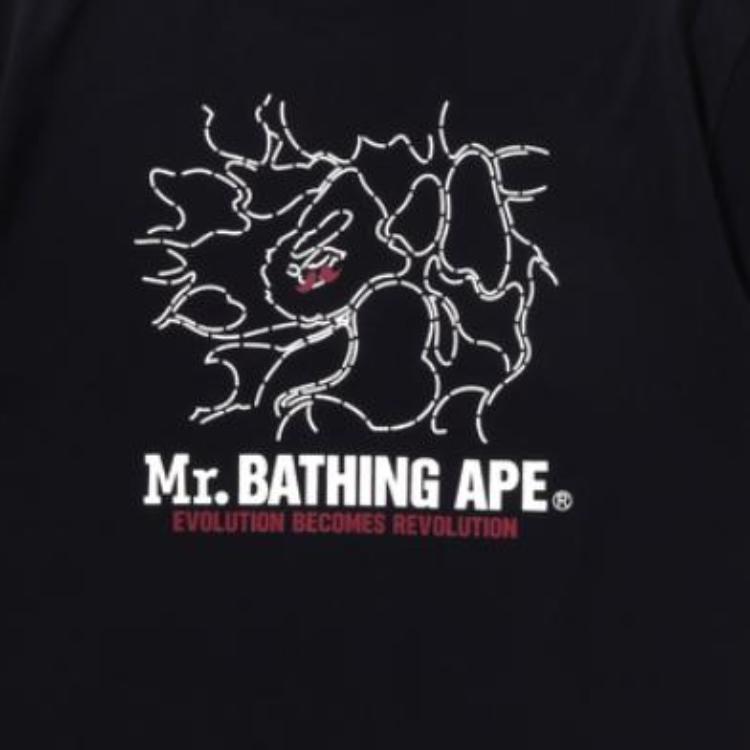 Мужская футболка A BATHING APE A BATHING APE SS25 T (черная с камуфляжем) — фото 5