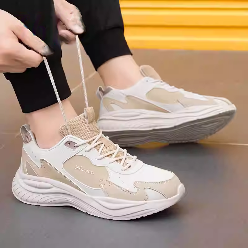 361° Slip Resistant Abrasion Resistant Low top Running Shoes Men’s White Brown