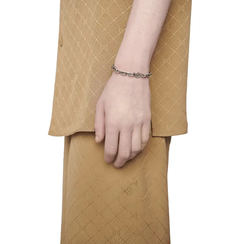 Унисекс браслет Gucci Interlocking 3G 925 (серебряный) — фото 4