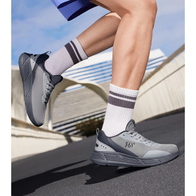 361° Cushioning Breathable Lightweight Low top Casual Running Shoes Men’s Gray