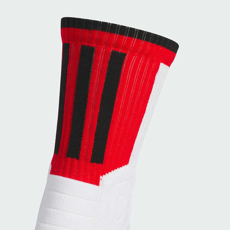 Adidas Basketball Socks Unisex 1 Pack White/Light Scarlet/Black