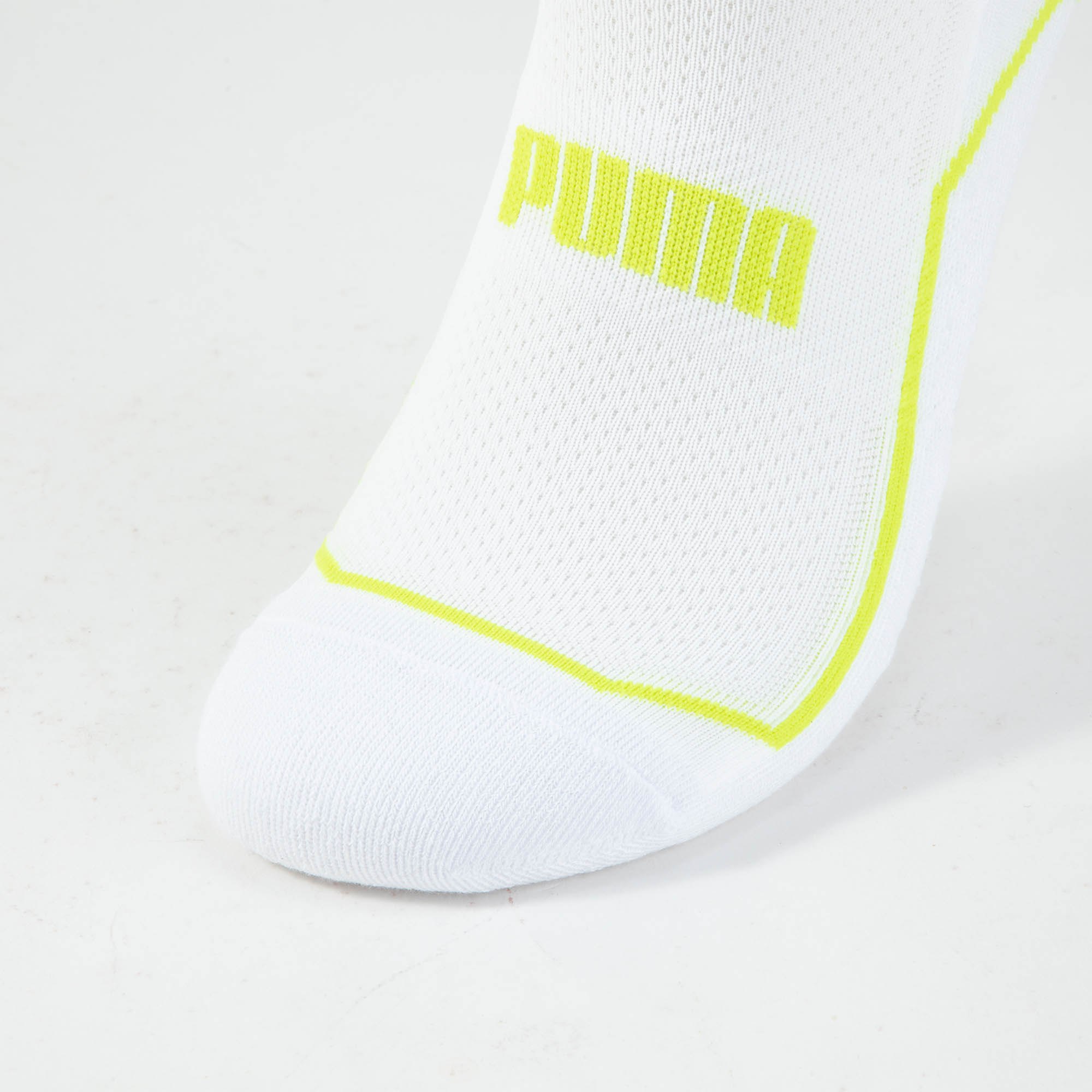 PUMA Ankle Socks Unisex 2 Pack Electronic Yellow+White