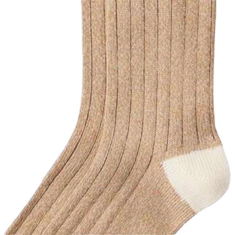 UNIQLO Jw Anderson Co Branded Series FW23 Knit Panel Crew Socks Women’s 1 Pack Khaki