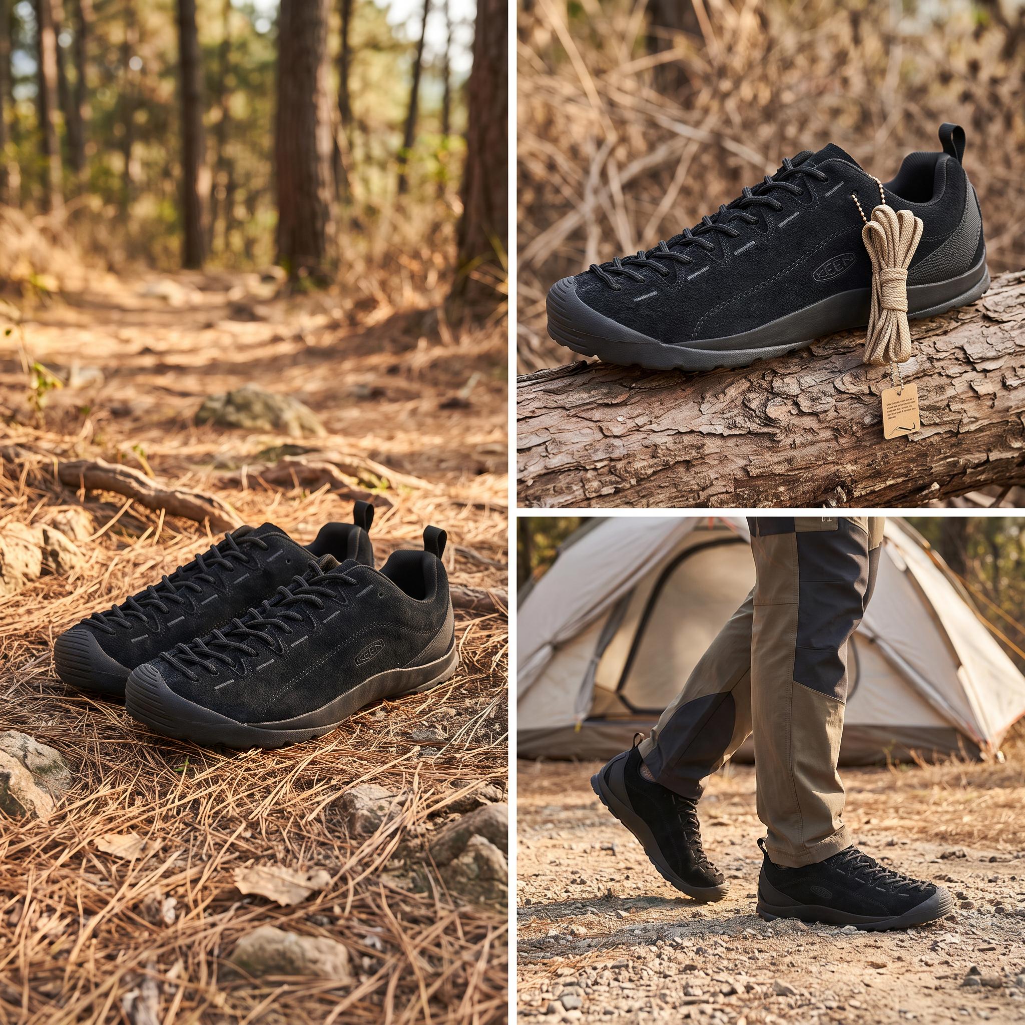 Keen Jasper Leather Hiking Shoes Men's Black