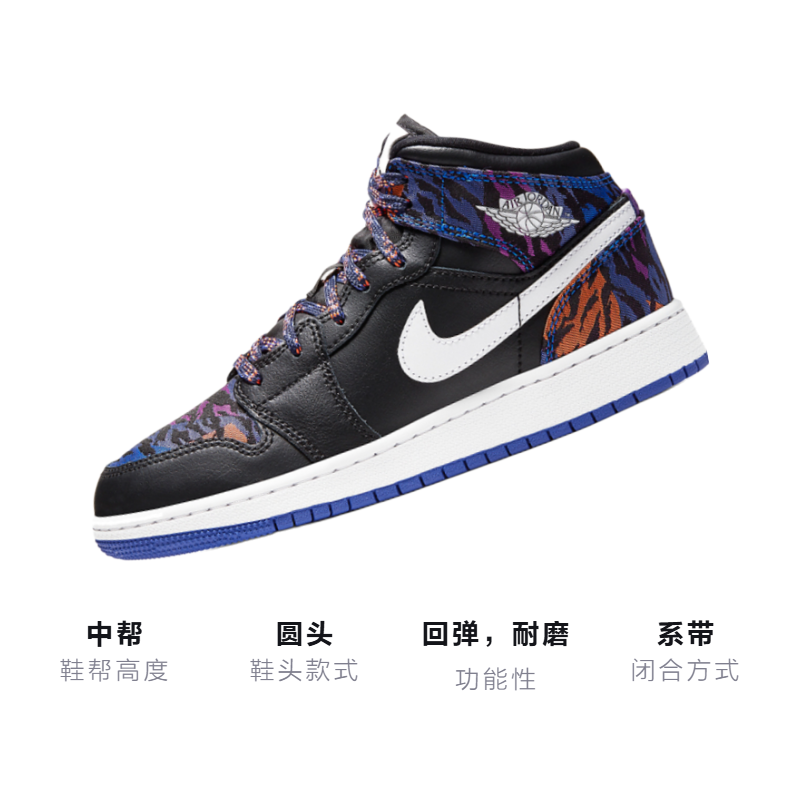 Кроссовки Jordan Air Jordan 1 Mid (черный) — Чёрный — фото 3