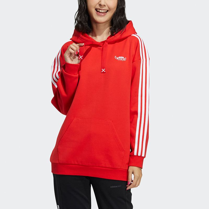 Женское худи adidas neo W Artist Sweat (красное) — фото 2