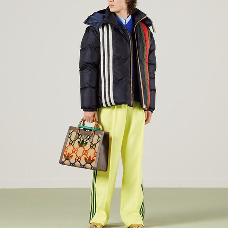 Мужские штаны Gucci x adidas originals Logo (зеленые) — фото 2