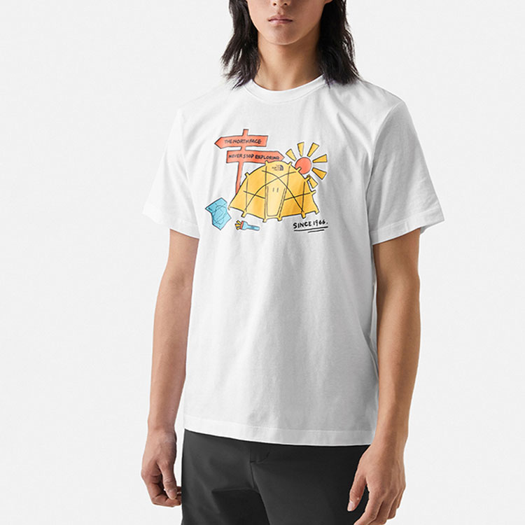 THE NORTH FACE Summer Outdoor Exploration SS23 Quick Dry T Shirts Men’s White