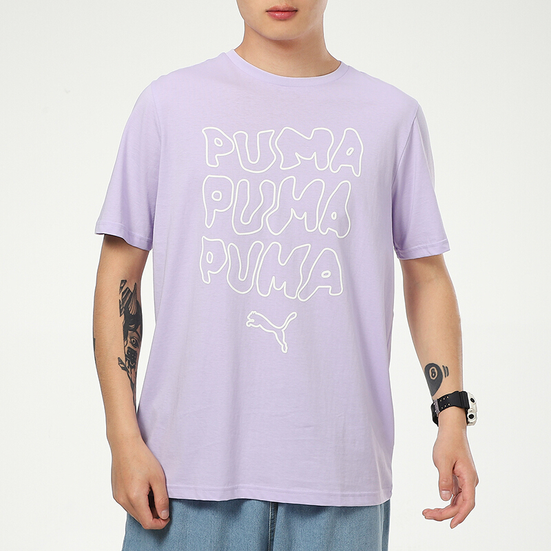 Мужская футболка PUMA (светло-фиолетовая) — фото 3