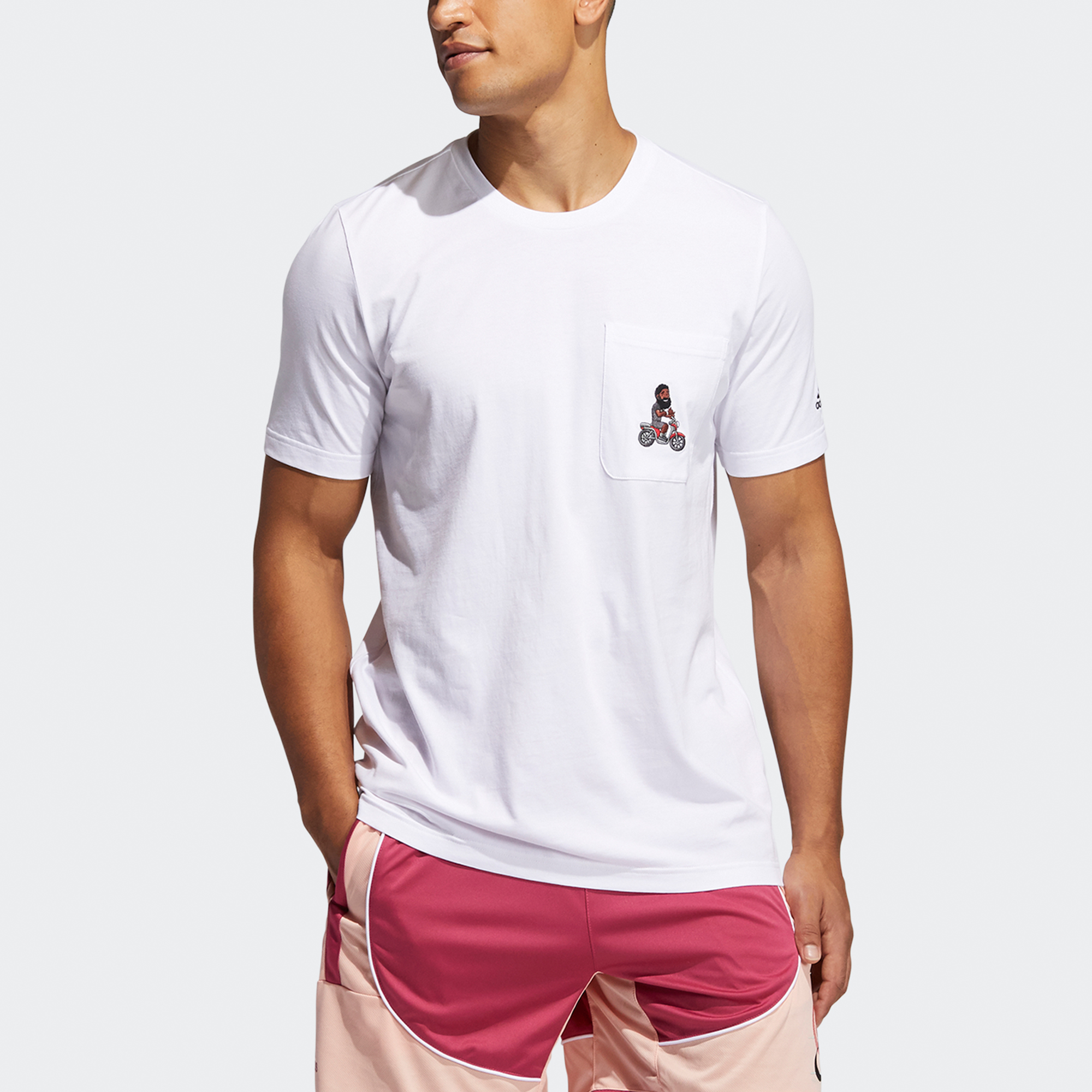 Мужская футболка adidas Harden Avatar Pocket T (белая) — фото 2