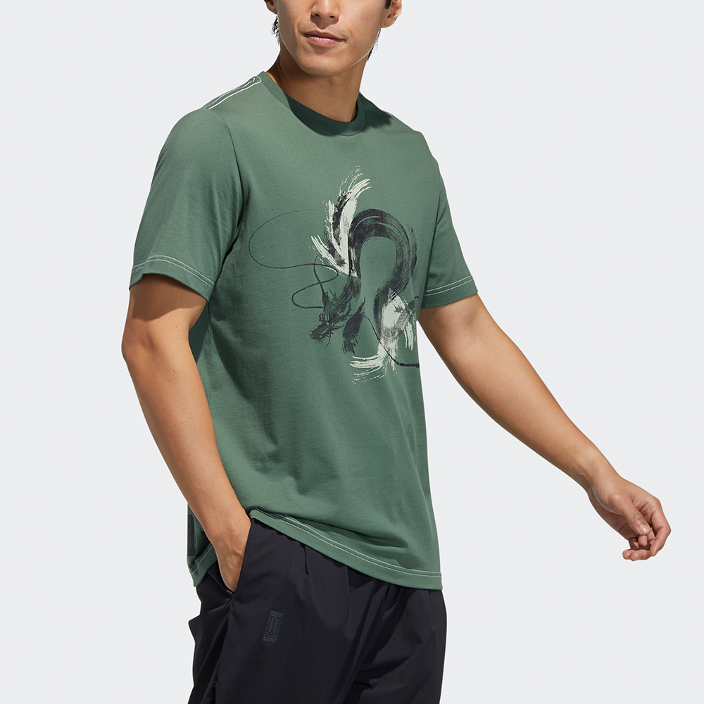 Мужская футболка adidas WJ T GFX (желтая) — фото 4