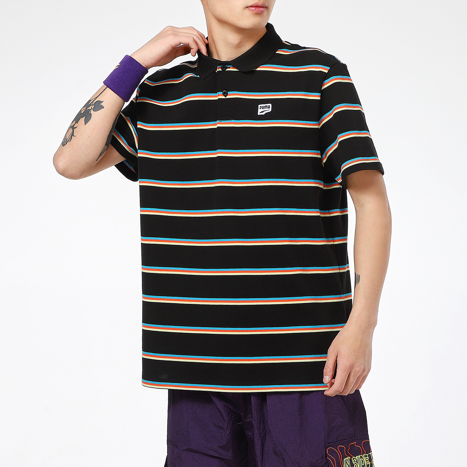Мужские футболка PUMA Polo (черный) — фото 5
