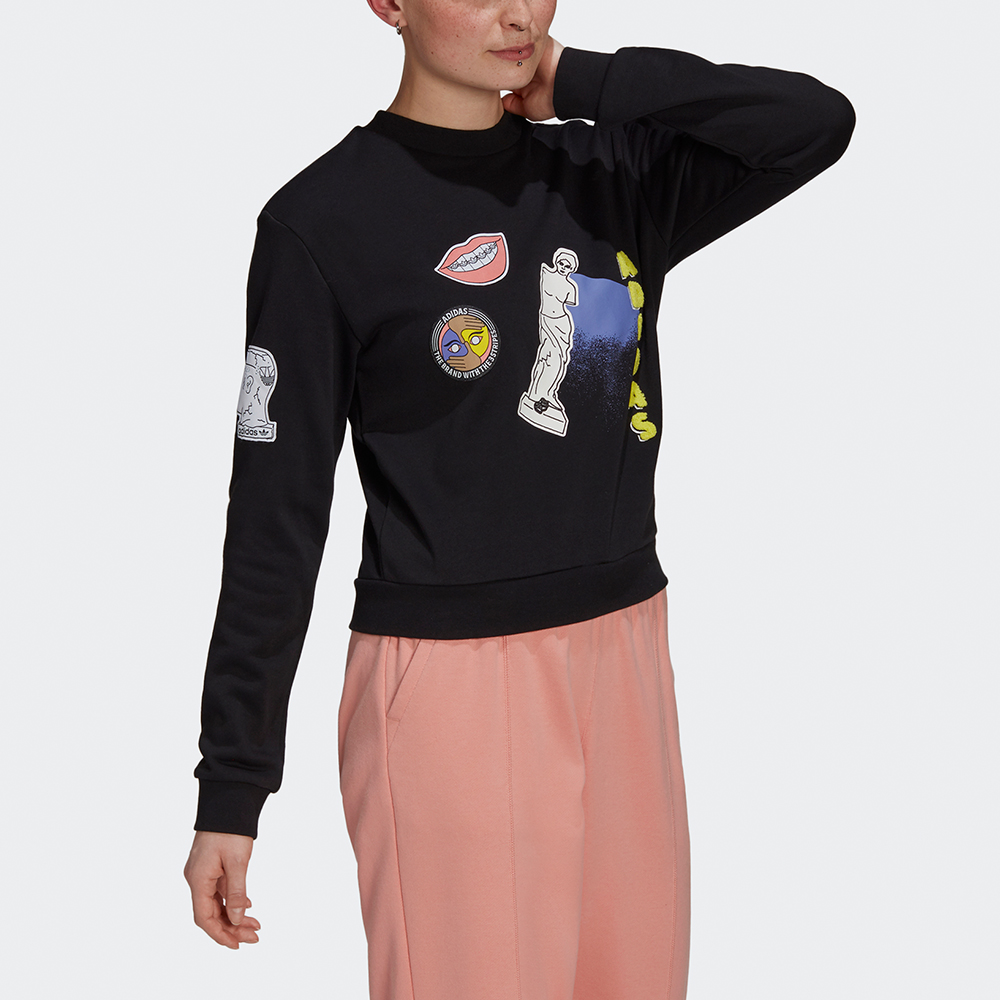 Женская толстовка adidas originals Sweatshirt (черная) — фото 4