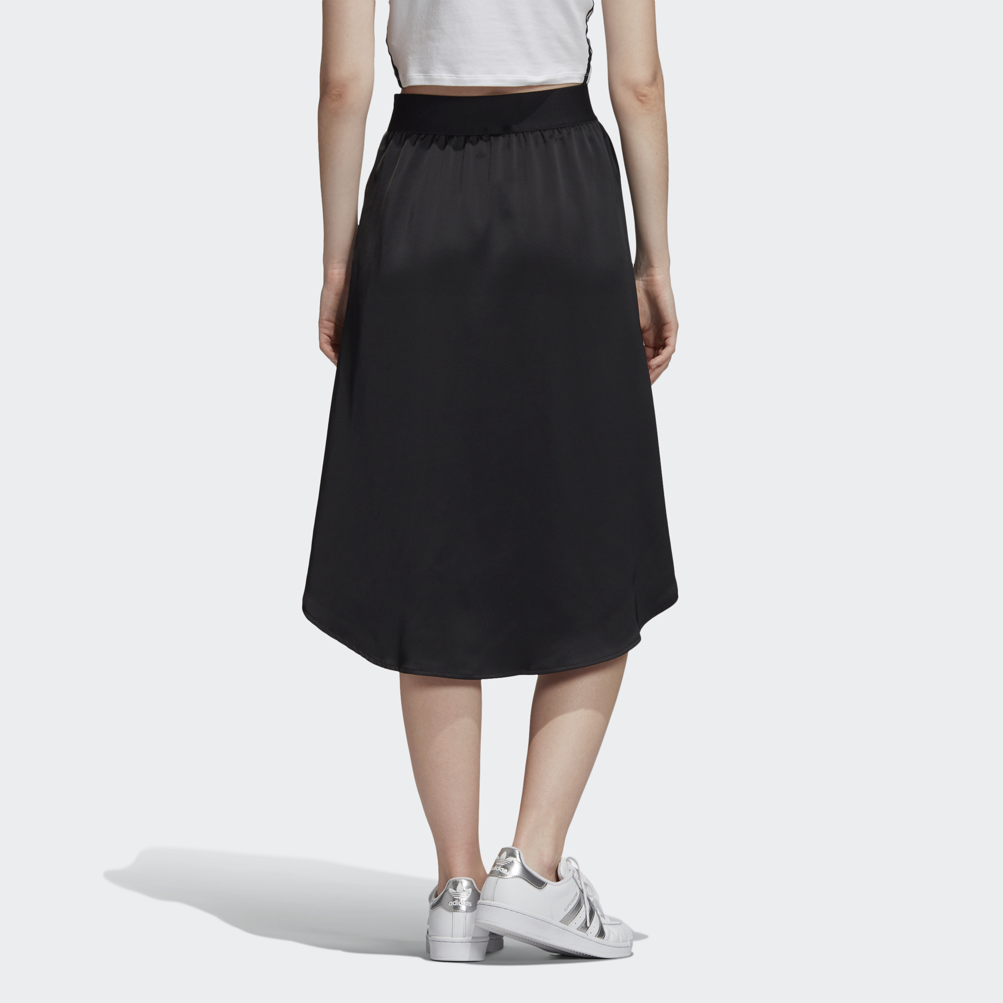 Женская юбка adidas originals Satin Skirt (черная) — фото 5