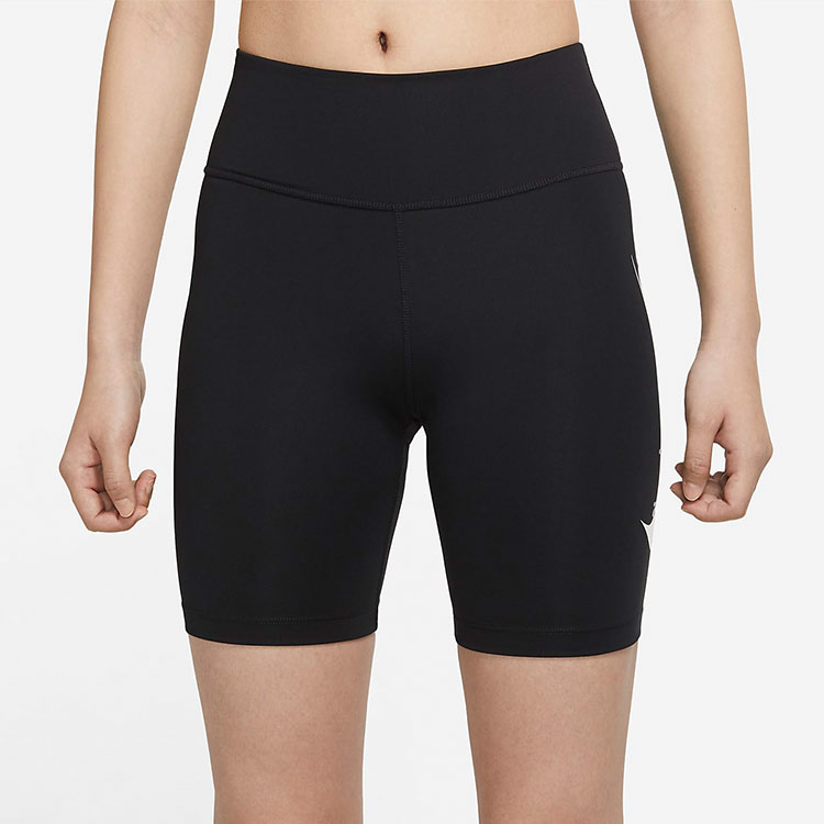 Женские шорты Nike As W Nk Swoosh Rn Tght Shrt 7 (черные) — фото 3