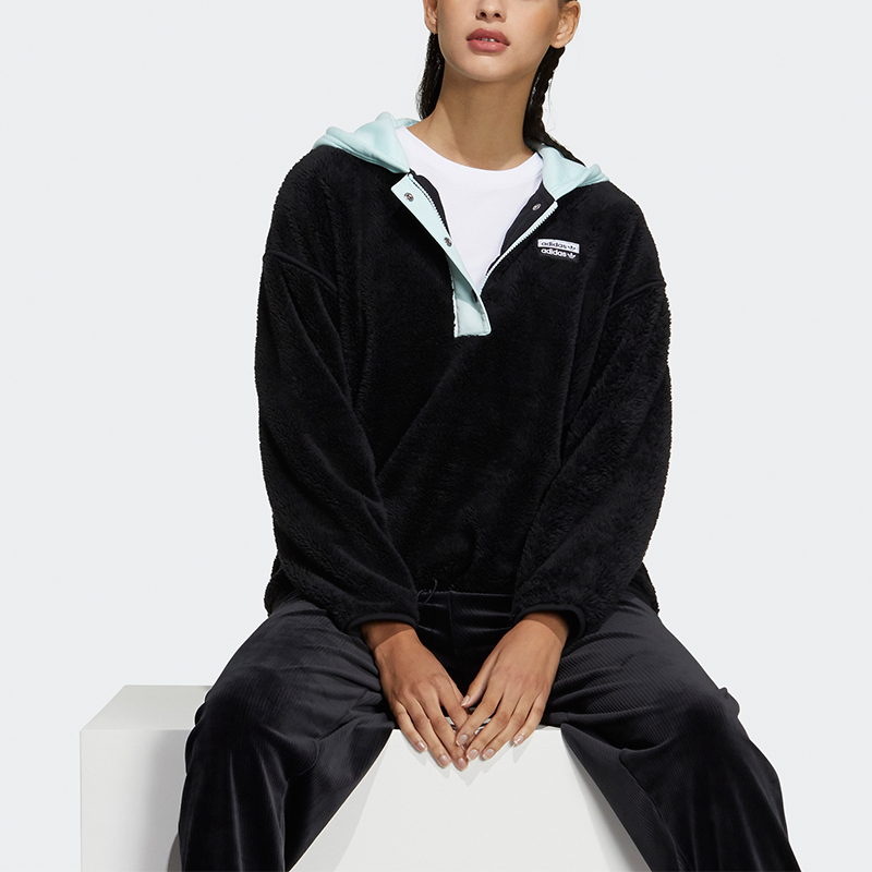 Женское худи adidas (черное) — фото 3