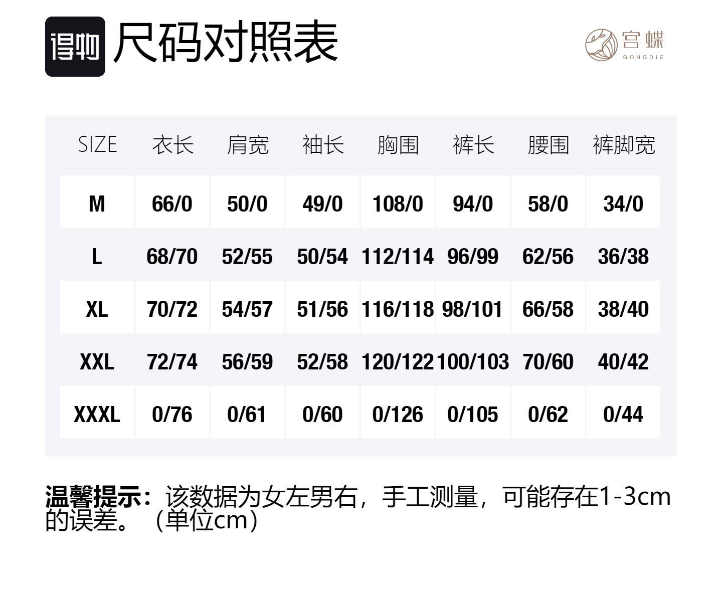 Size Table