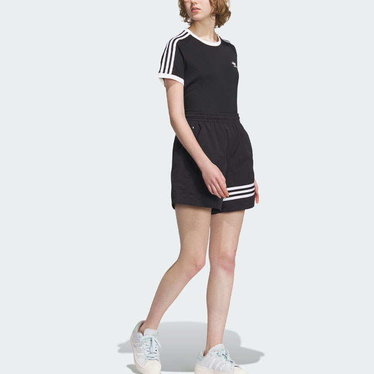 Adidas Originals Sports Shorts Women’s Black Moderate Wide Leg Pants