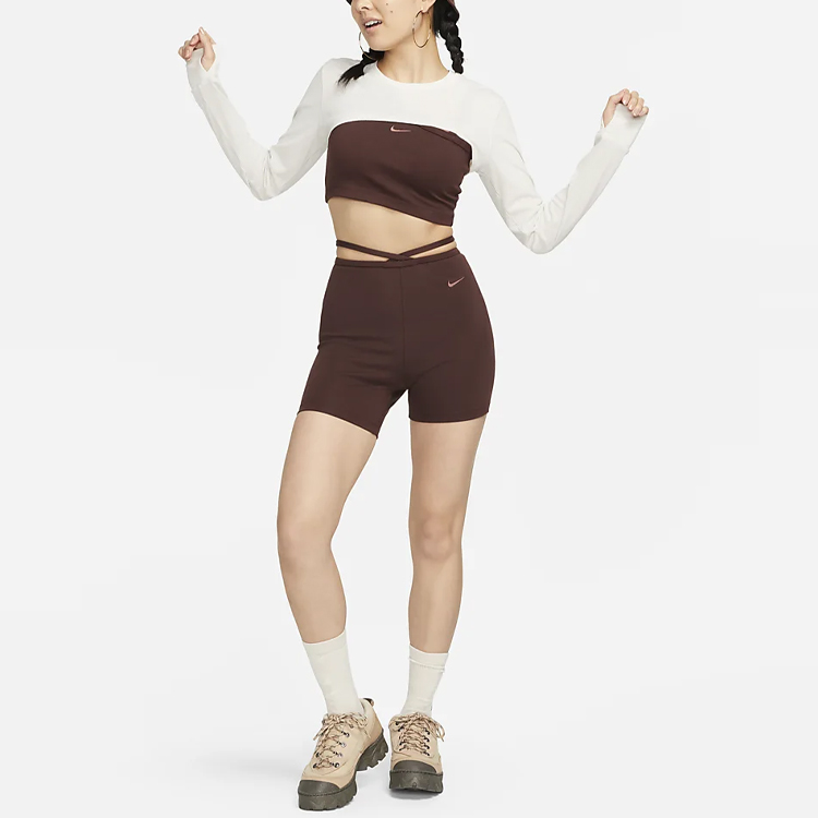 Nike Workout Shorts Women’s Brown Red