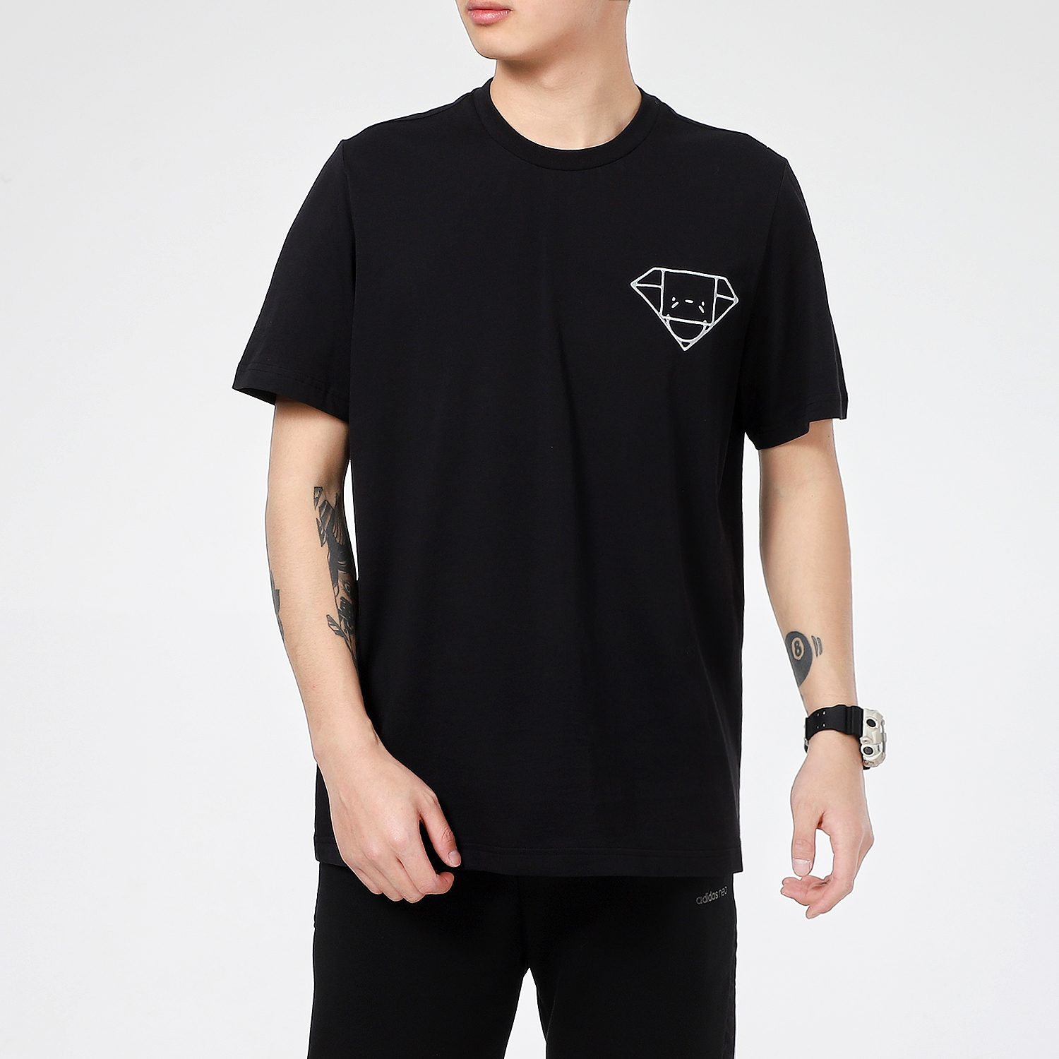 Мужская футболка adidas Diamond Tee (черная) — фото 3