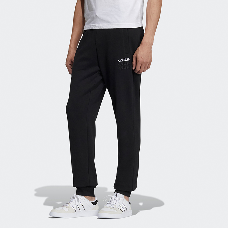 Мужские штаны adidas neo Logo (черные) — фото 4