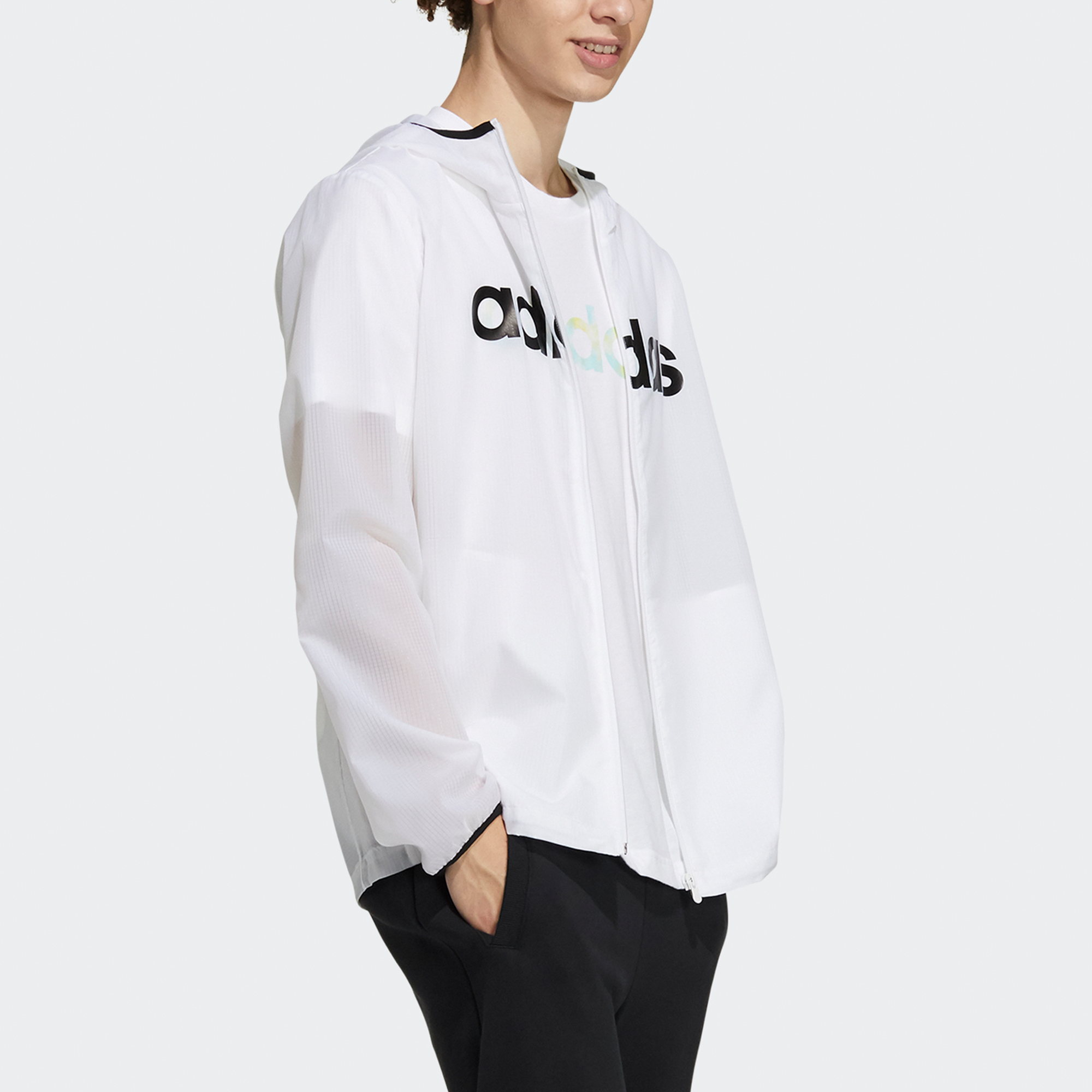 Мужская куртка adidas neo M Ce Lw Wb (белая) — фото 4