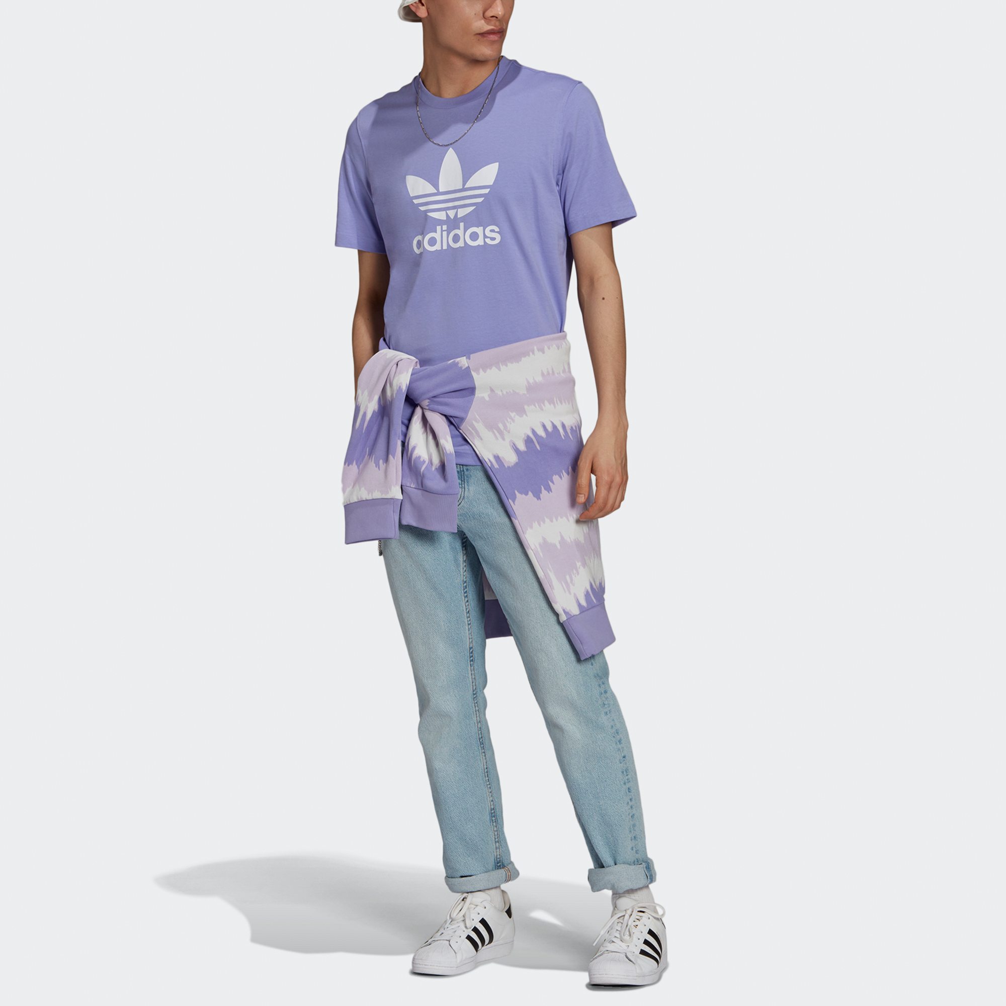 Мужская футболка adidas (светло-фиолетовая) — фото 3