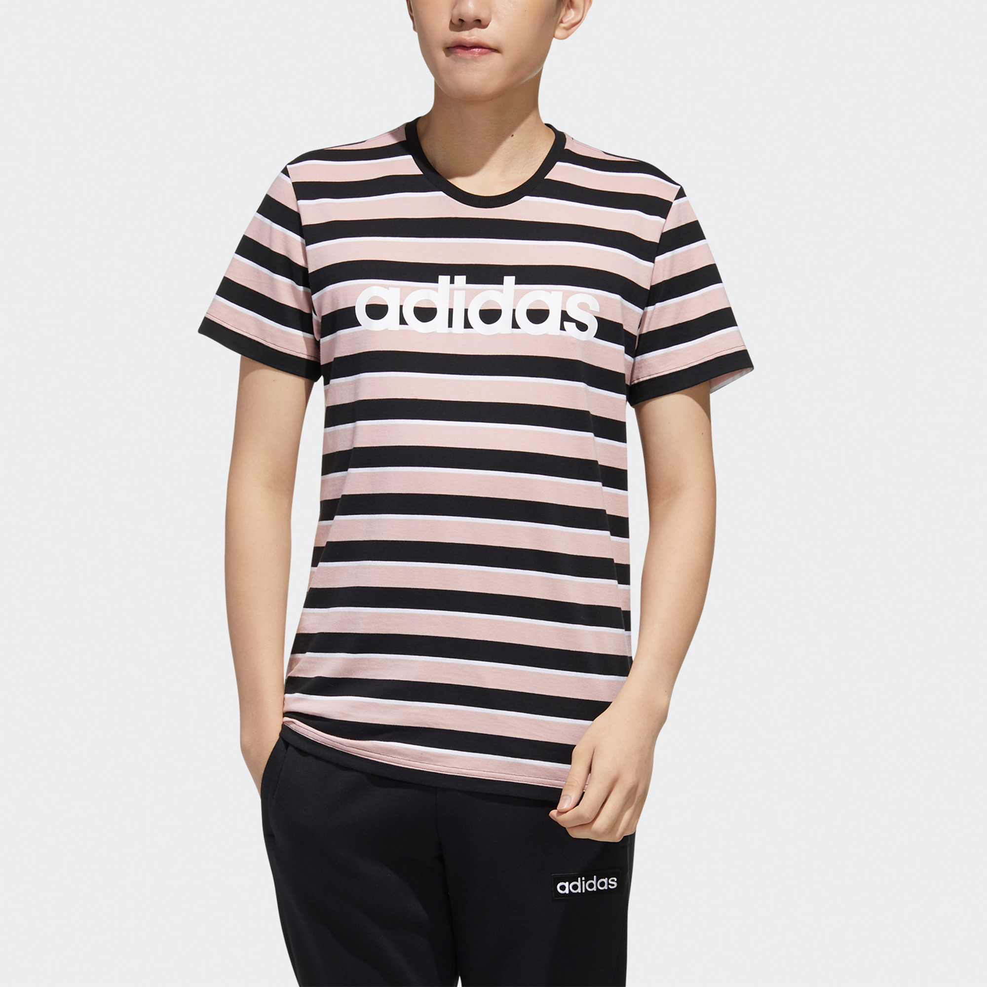 Мужская футболка adidas neo logoT (розовый) — фото 3