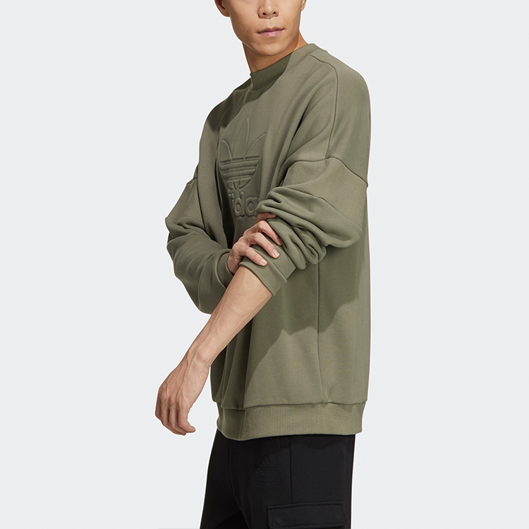 Мужской свитшот adidas originals Embossed crew (зеленый) — фото 5