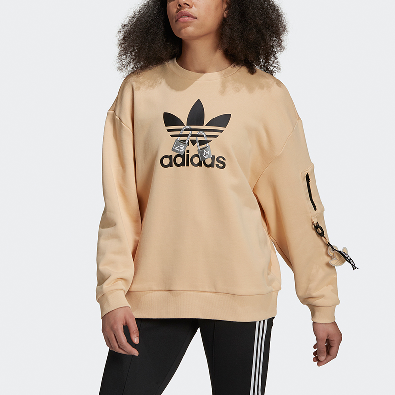 Женское худи adidas originals Vday Crew (янтарно-желтое) — фото 4