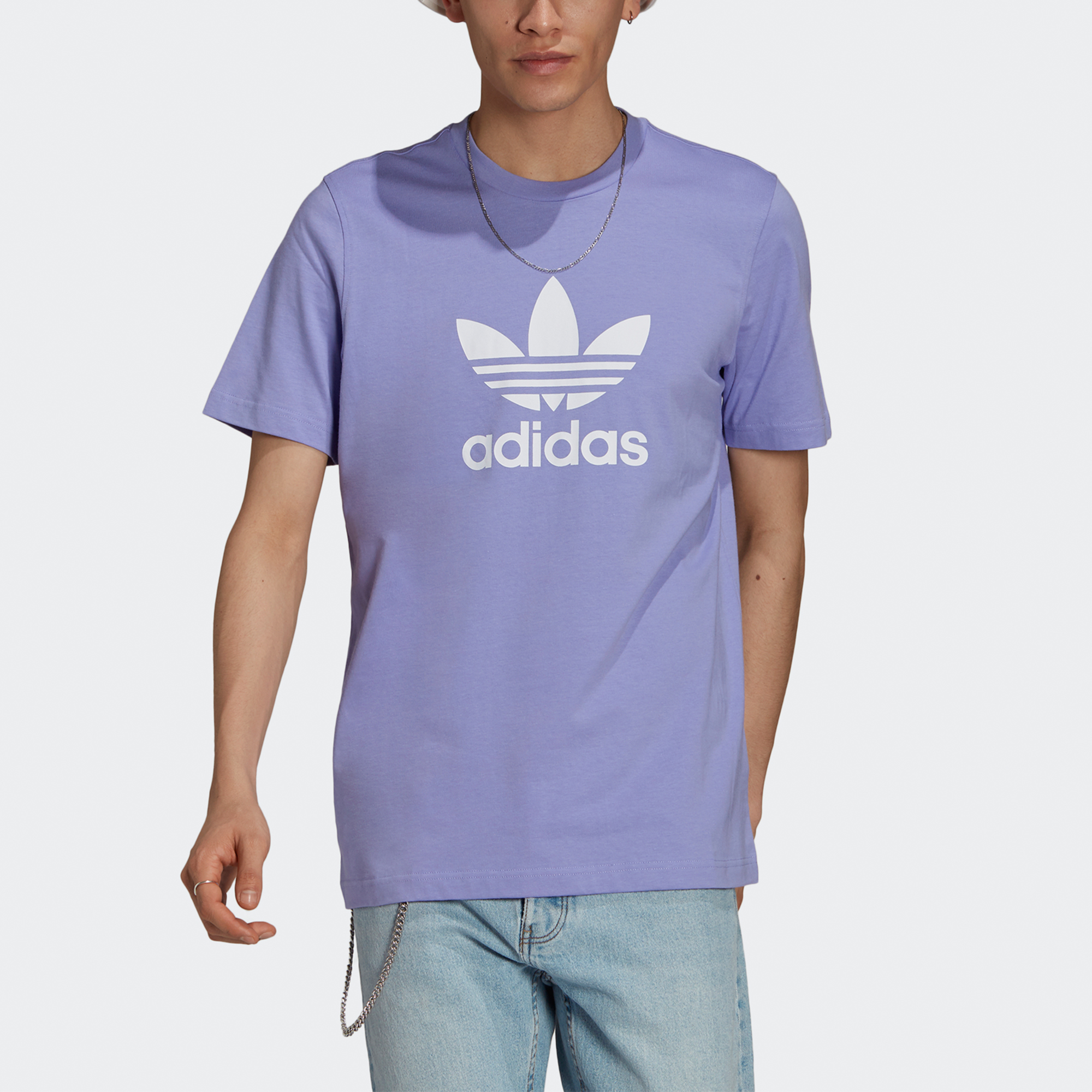 Мужская футболка adidas (светло-фиолетовая) — фото 4