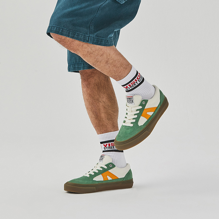 Vision Street Wear Stick Low top Skateboard Shoes Unisex Light Gray Green Ginger Yellow Multicolor