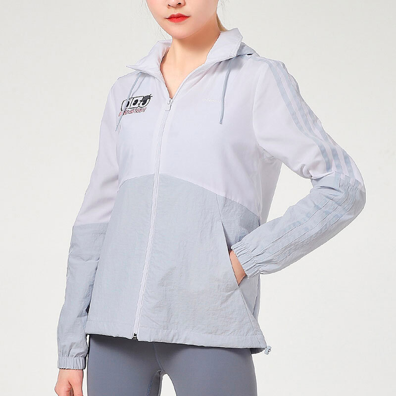 Женская куртка adidas neo (бело-синяя) — фото 3