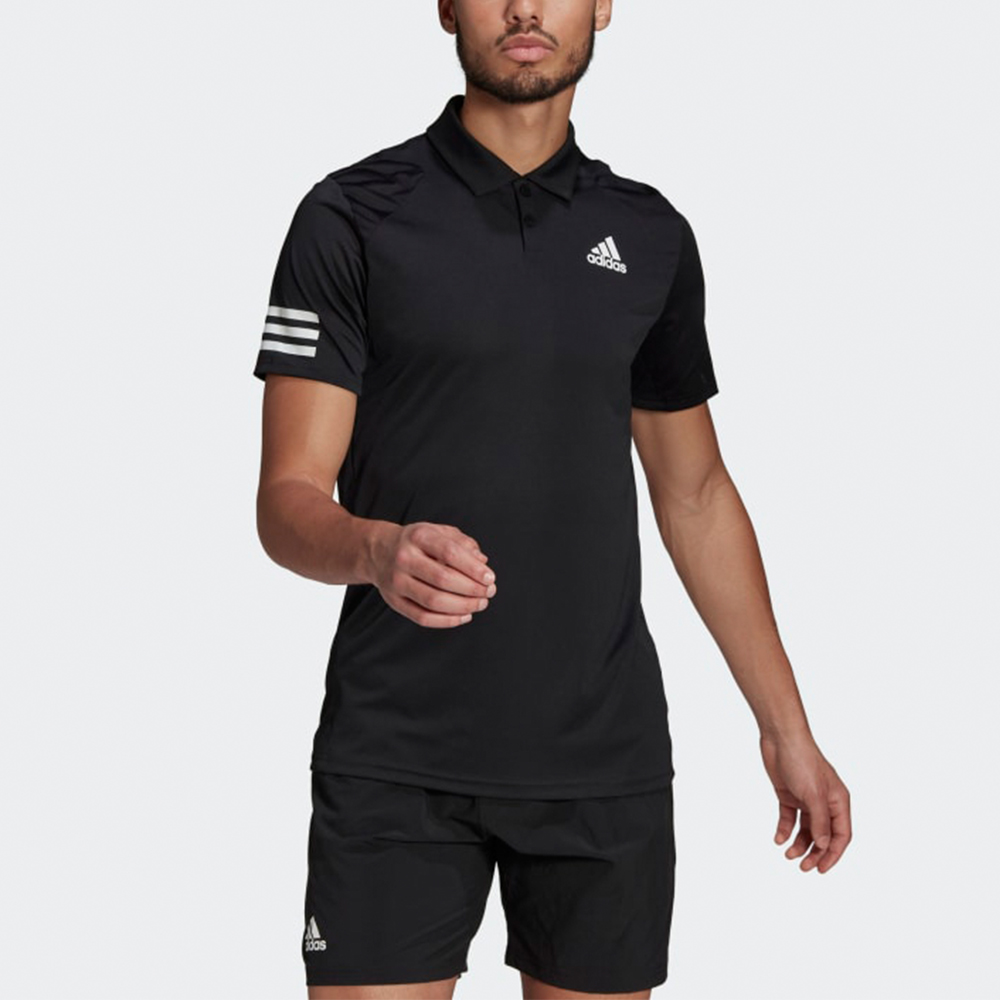 Мужская футболка-поло adidas (черная) — фото 2