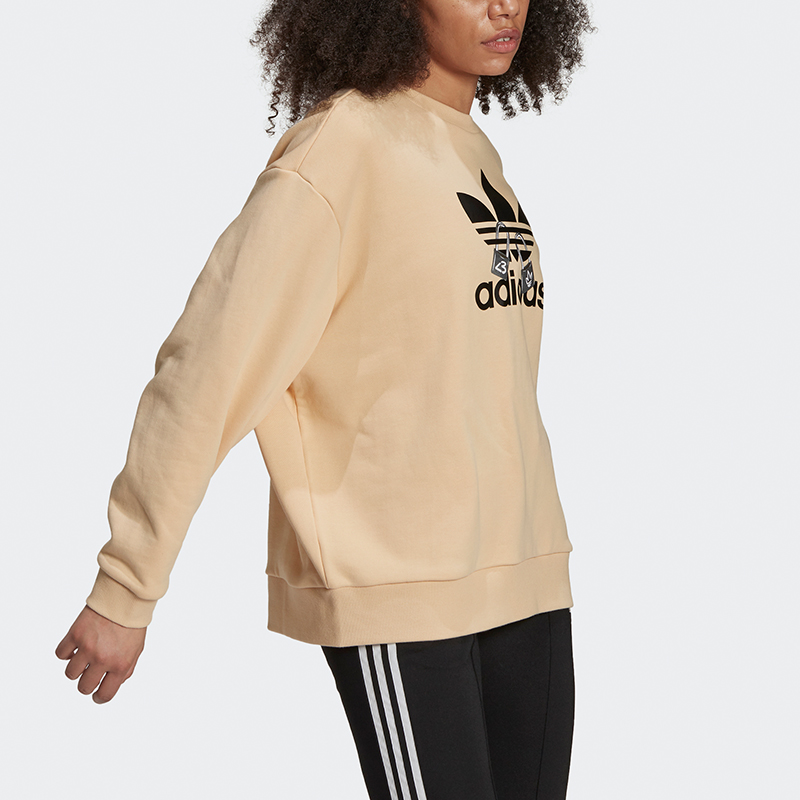Женское худи adidas originals Vday Crew (янтарно-желтое) — фото 6