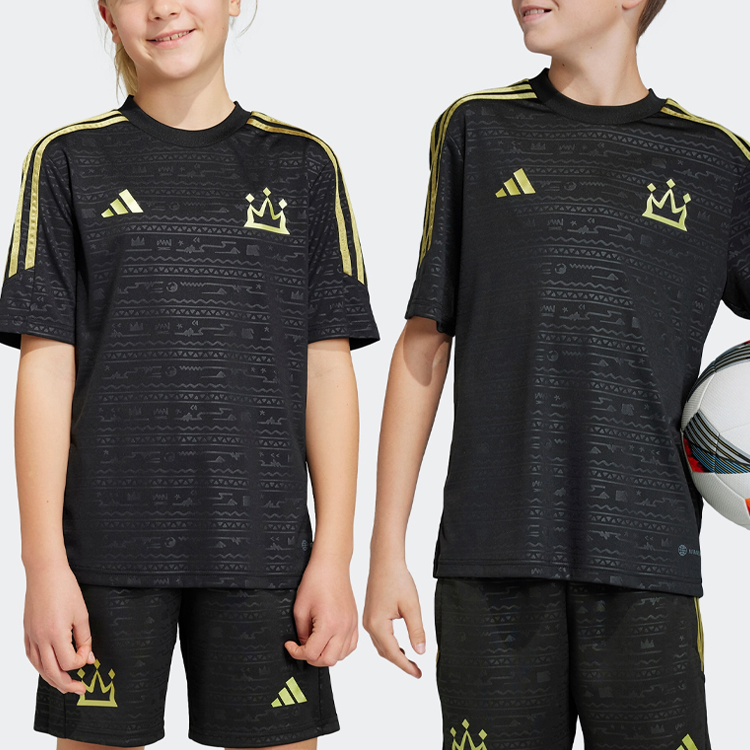 Детская футболка adidas Salah Training Jersey T (черная) — фото 5