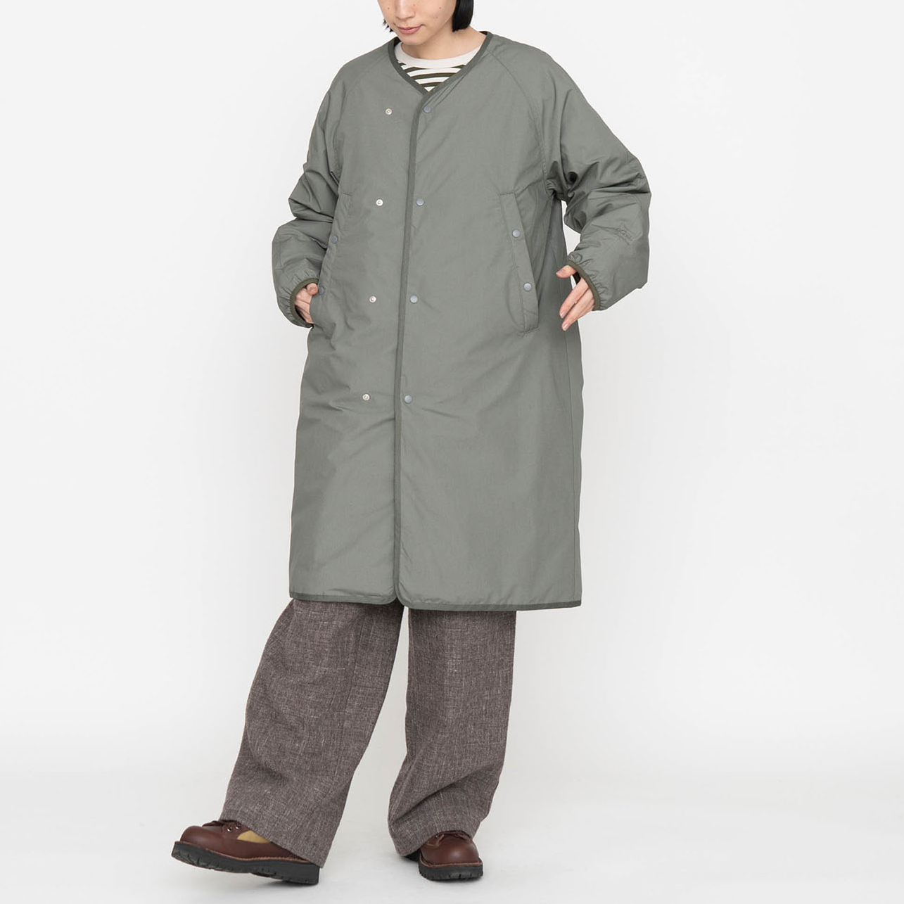 Мужская куртка nanamica REVERSIBLE DOWN COAT (черная) — Черный — фото 4