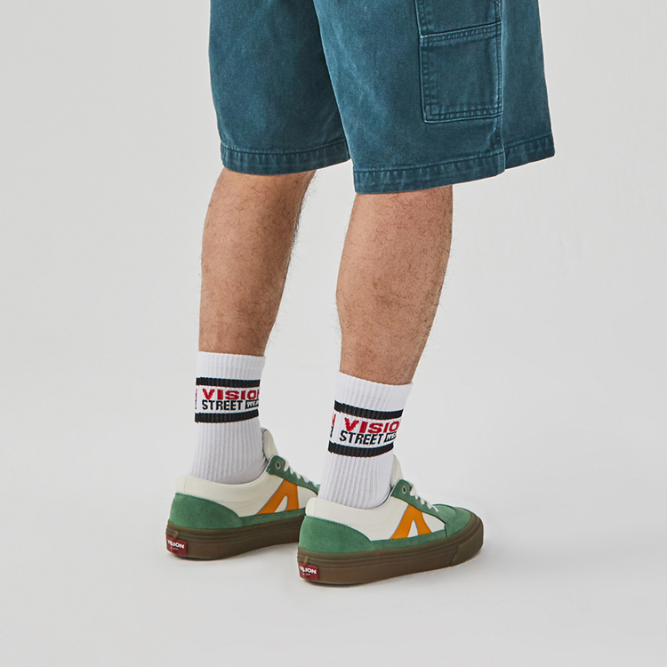 Vision Street Wear Stick Low top Skateboard Shoes Unisex Light Gray Green Ginger Yellow Multicolor