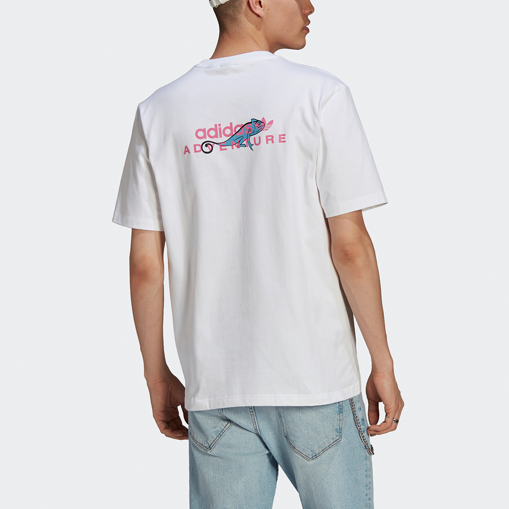 Мужская футболка adidas Adv Pkt Logotee (белая) — фото 4