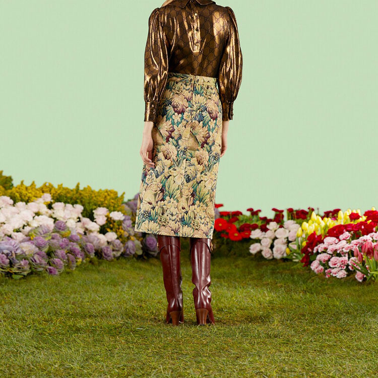 Женская юбка Gucci SS23 (зеленая) — фото 5