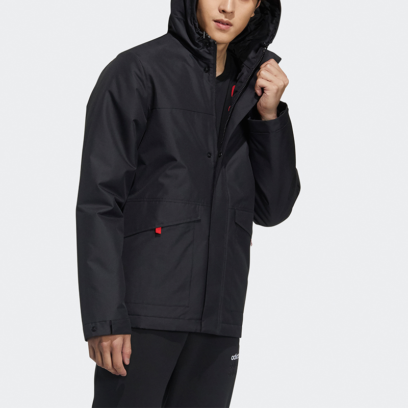 Мужская куртка adidas neo Pad Jacket (черная) — фото 3