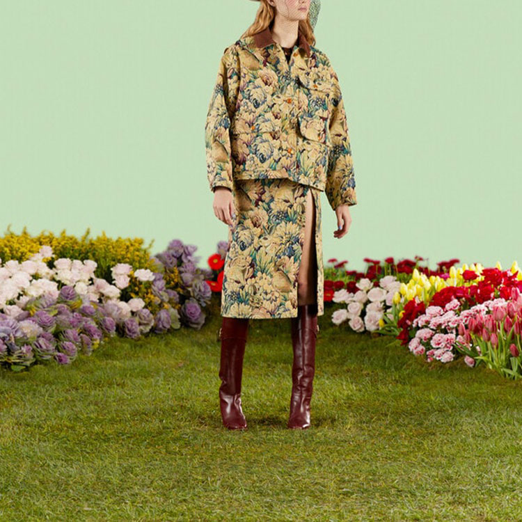 Женская юбка Gucci SS23 (зеленая) — фото 4