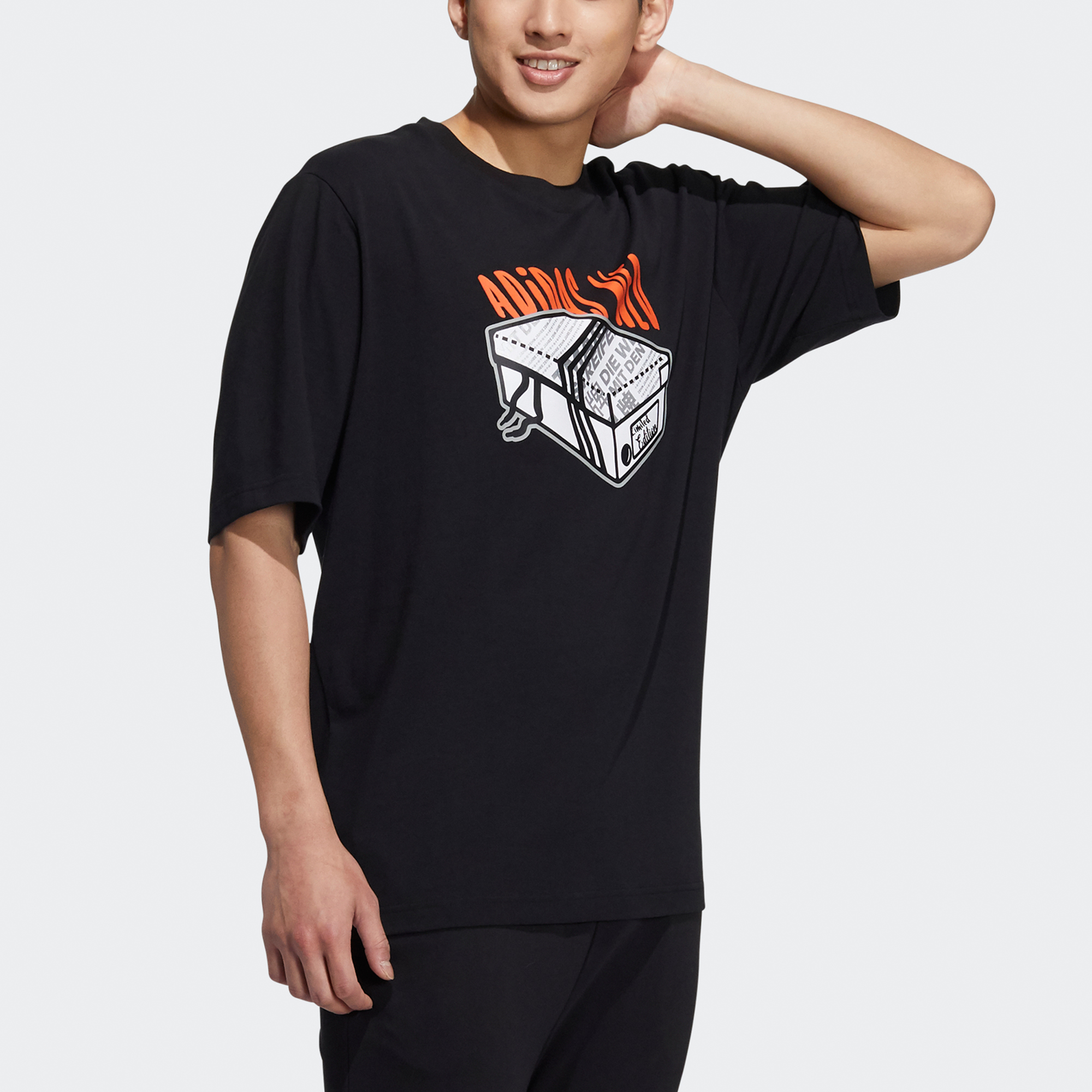 Мужская футболка adidas neo M Brlv Tee1 T (черный) — фото 4