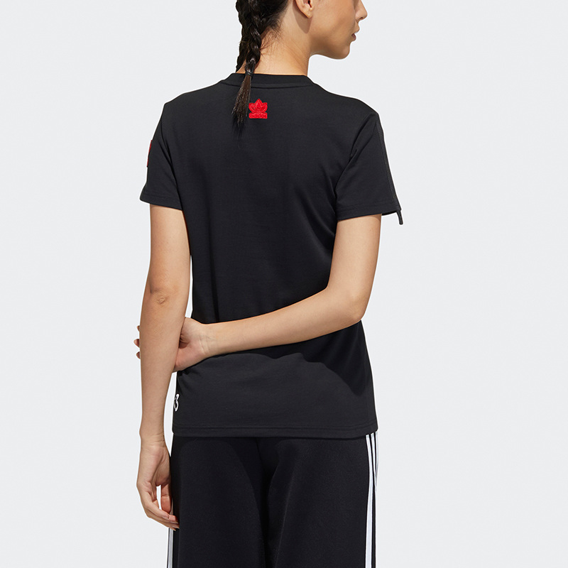 Женская футболка adidas originals Vday Tee Ss (черная) — фото 3