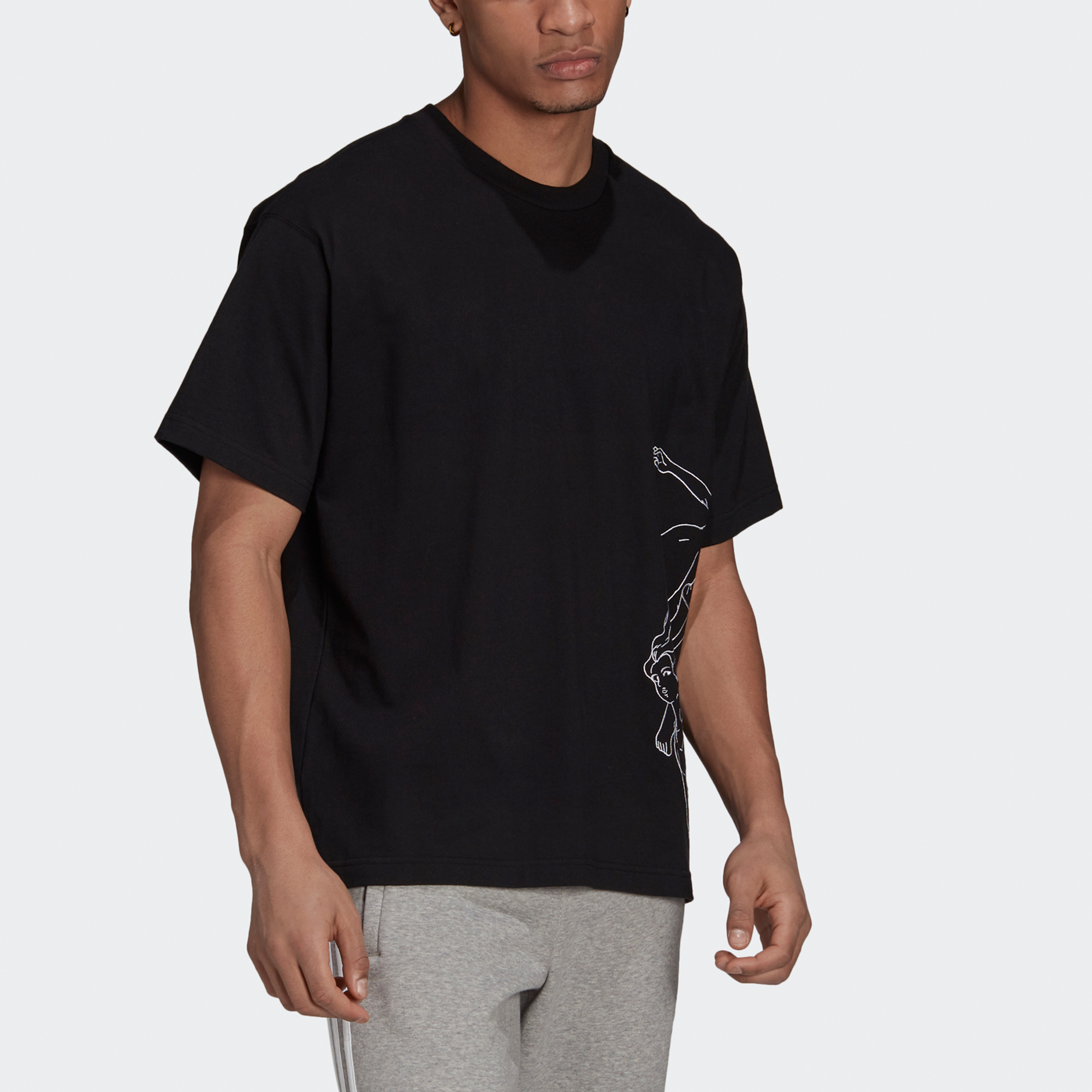 Мужская футболка adidas Artist Tee Ss (черная) — фото 3
