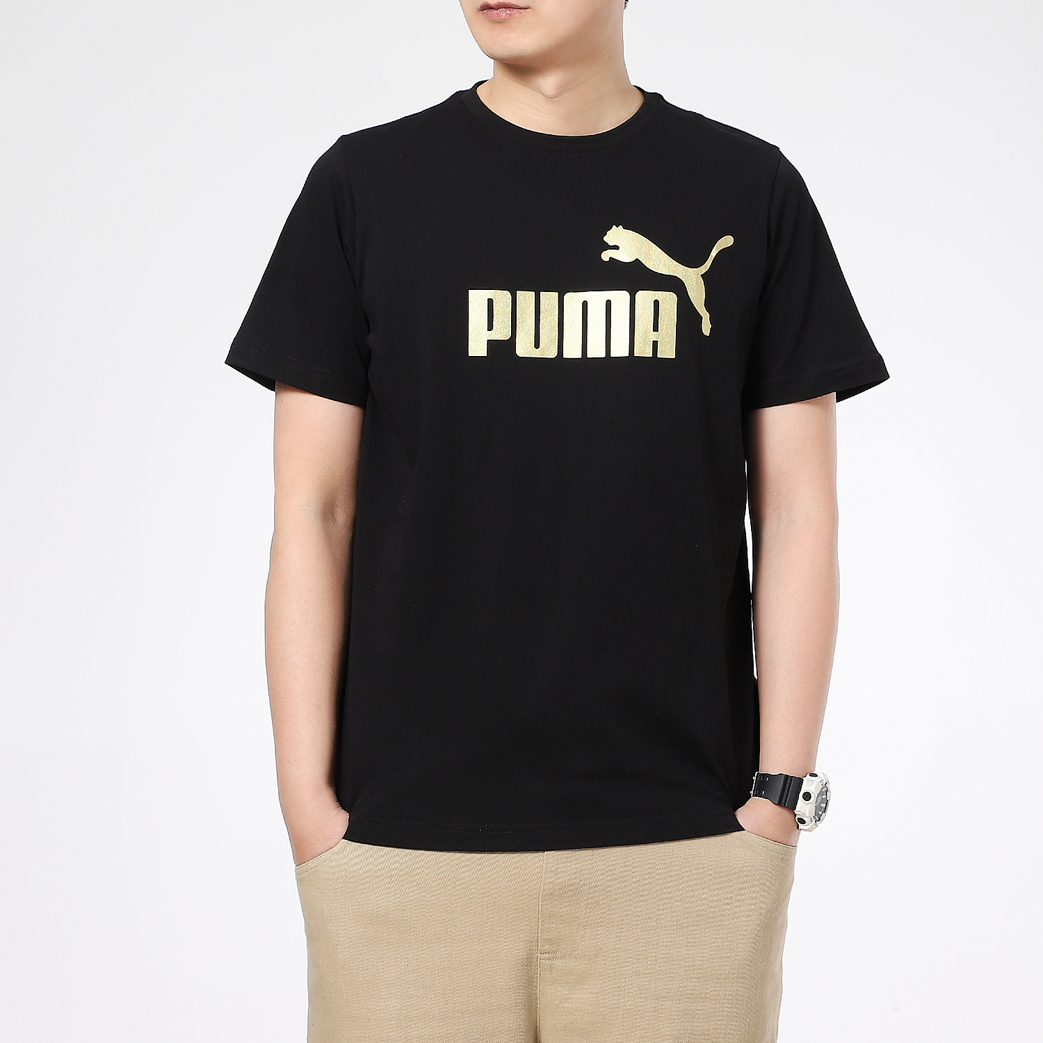 Мужская футболка PUMA Logo (черная) — фото 3