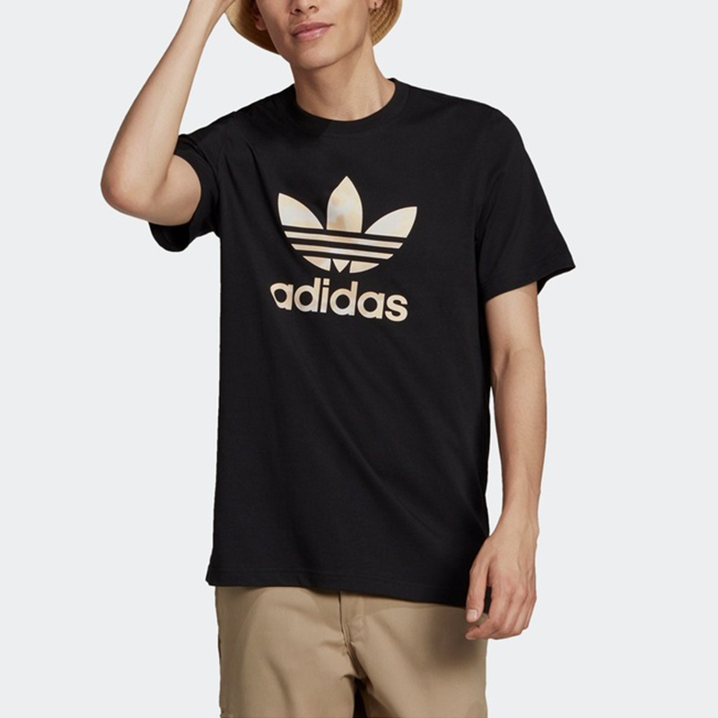 Мужская футболка adidas originals CAMO INFILL TREFOIL (черная) — фото 3